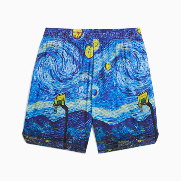 Dylan Exhibit Men's 7" All-Over-Print Shorts, Vivid Blue-AOP, extralarge